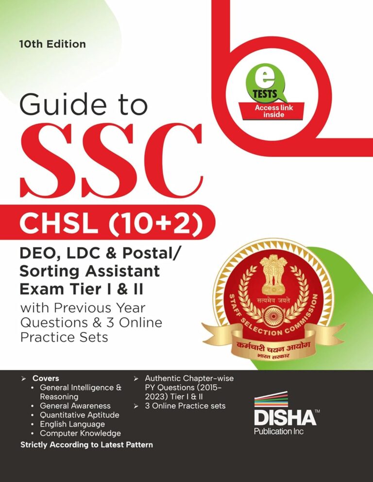 Guide to SSC CHSL (10+2) Tier I & II with PYQs & 3 Online Practice Sets [10th Edition] - Disha Experts